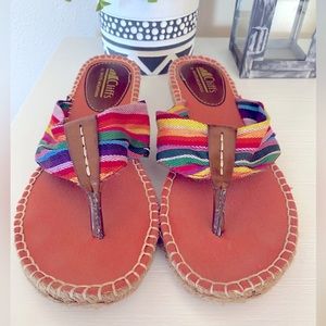Cliffs by White Mountain rainbow strip thong 🌈 Sandals size 7.5